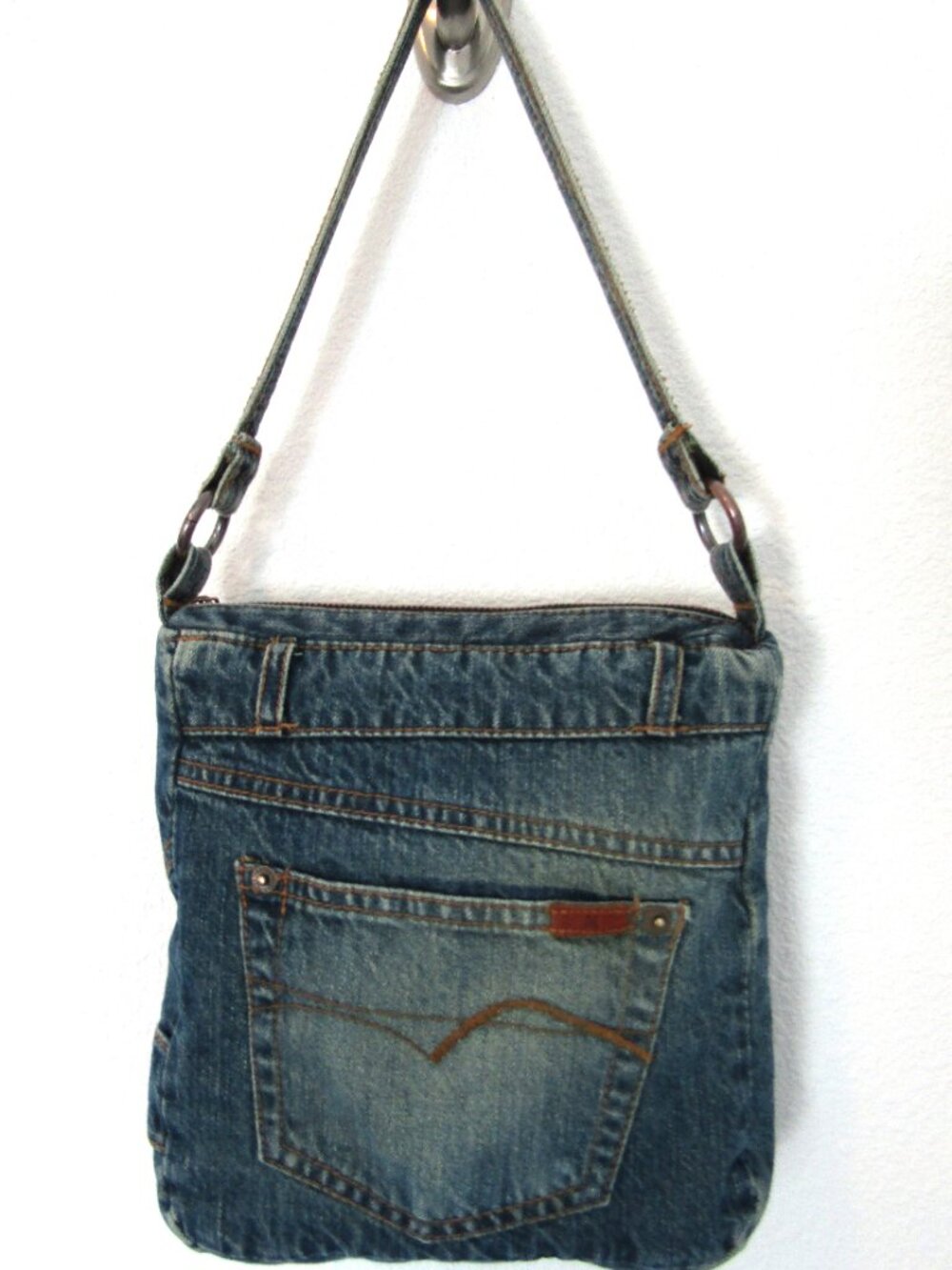 American Eagle Outfitters Hobo Faded Jean Shoulder Purse-100% Cotton and Lined